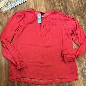 Ann Taylor blouse new XSP pink petite ls
